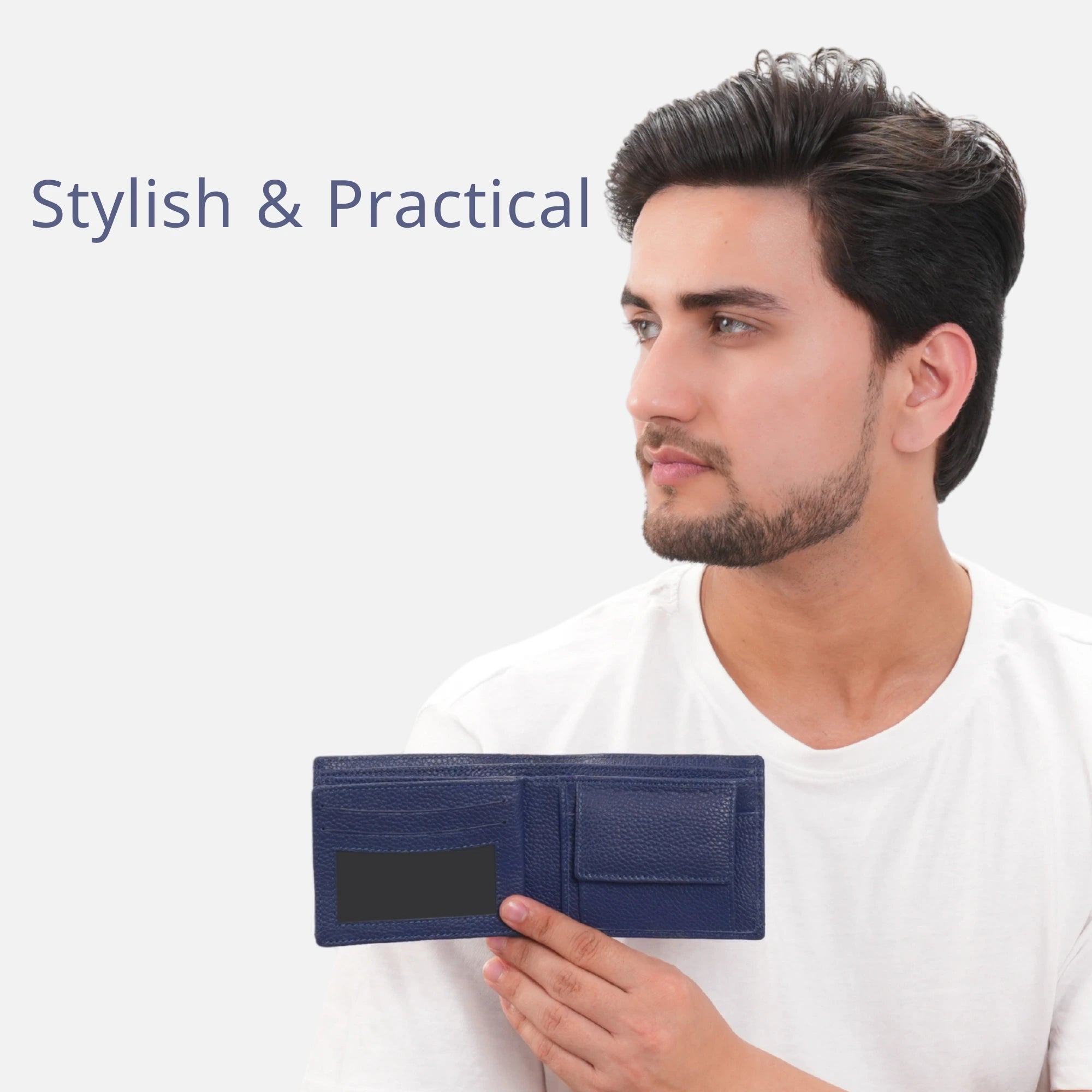 Full-grain leather wallet for men