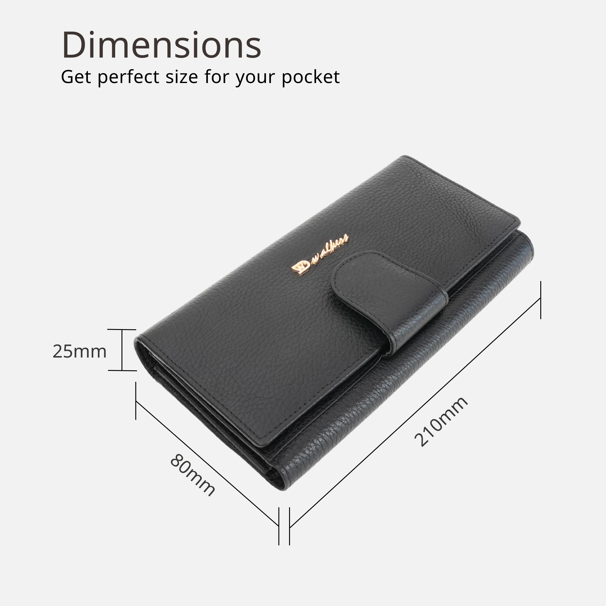 Chic Black Textured Bifold Leather Clutch for Women