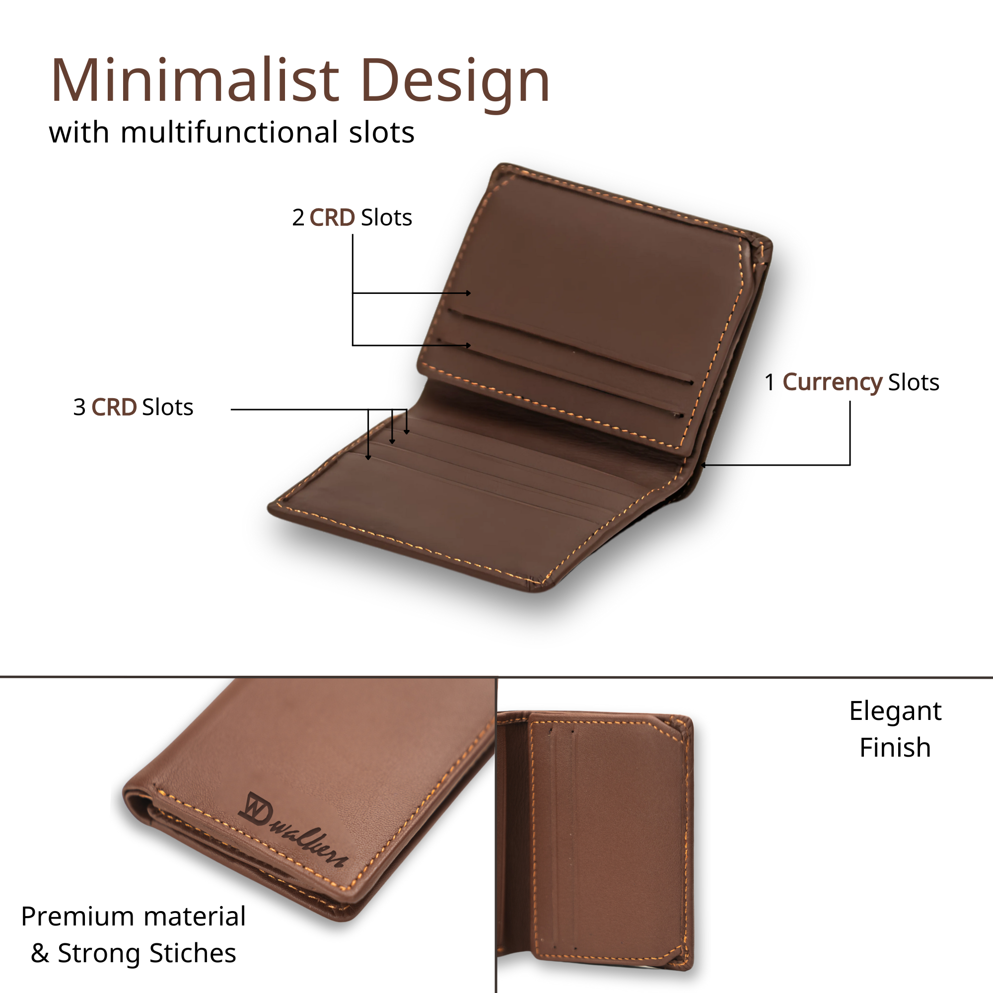 Coco Brown Smart Leather Wallets for Men with Card and ID Slots