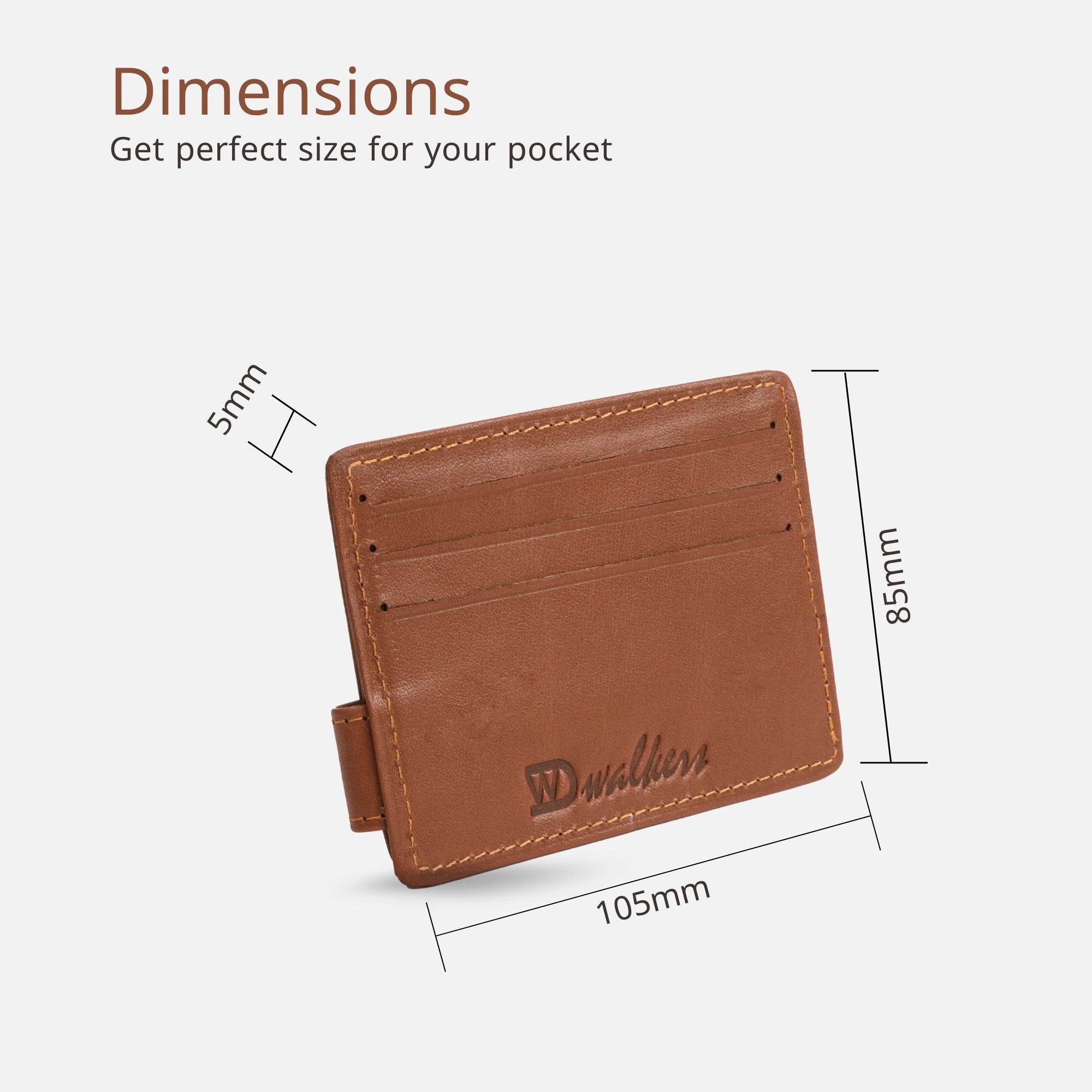 Sleek Tan Brown Leather Card Holder for Men with Card & ID Slots