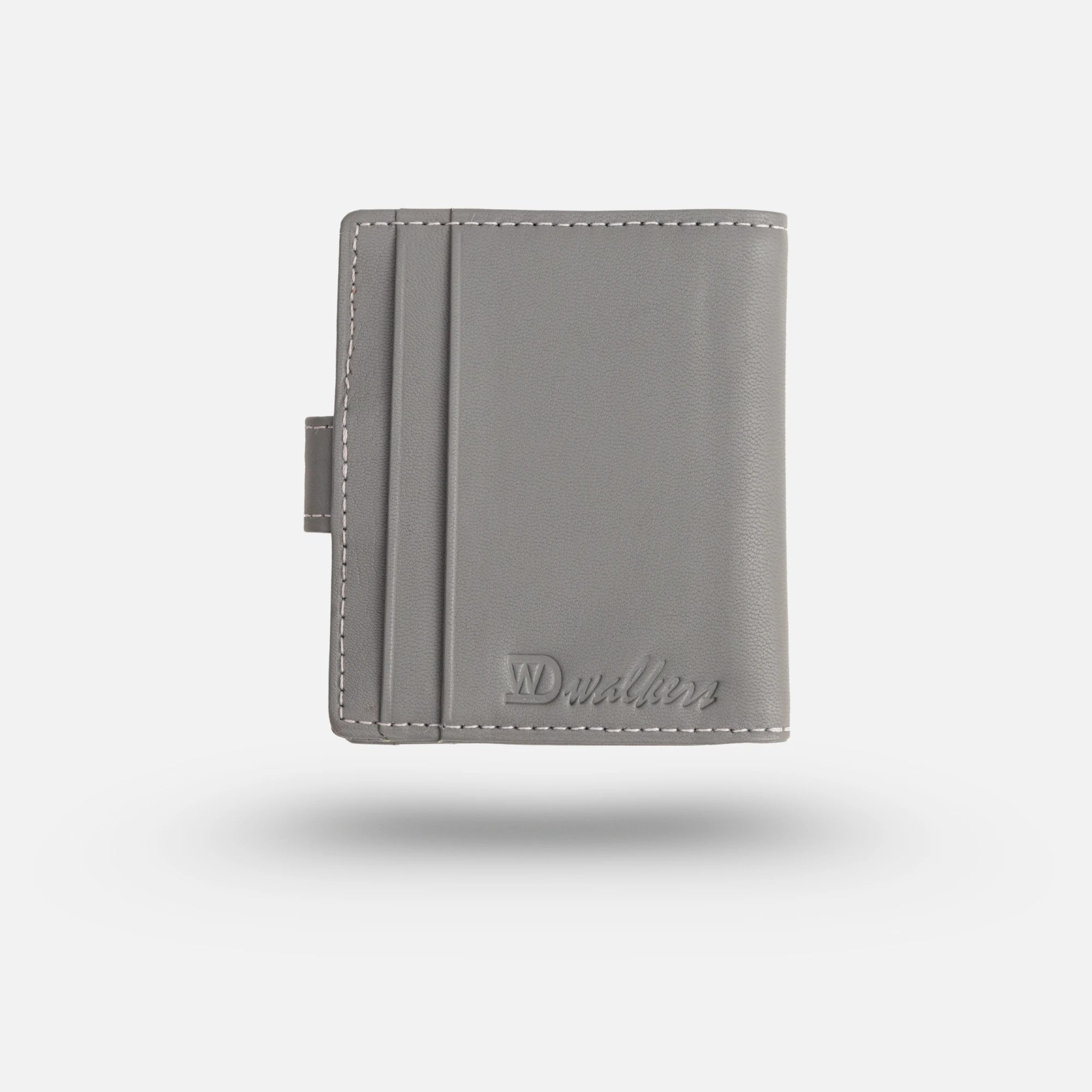 Grey Genuine Leather Card Holder for Men with Card & ID Slots