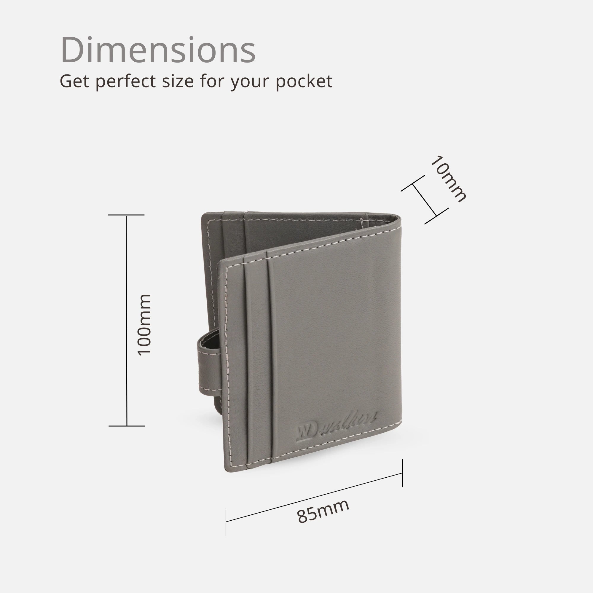 Grey Genuine Leather Card Holder for Men with Card & ID Slots