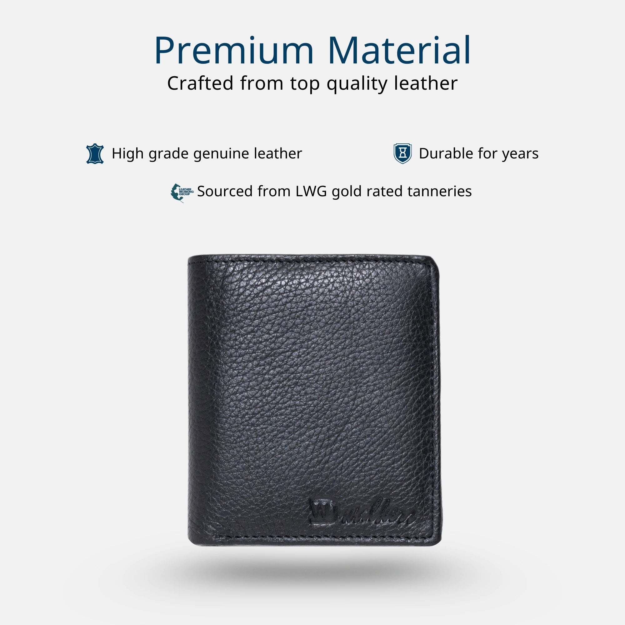Natural leather wallet for men