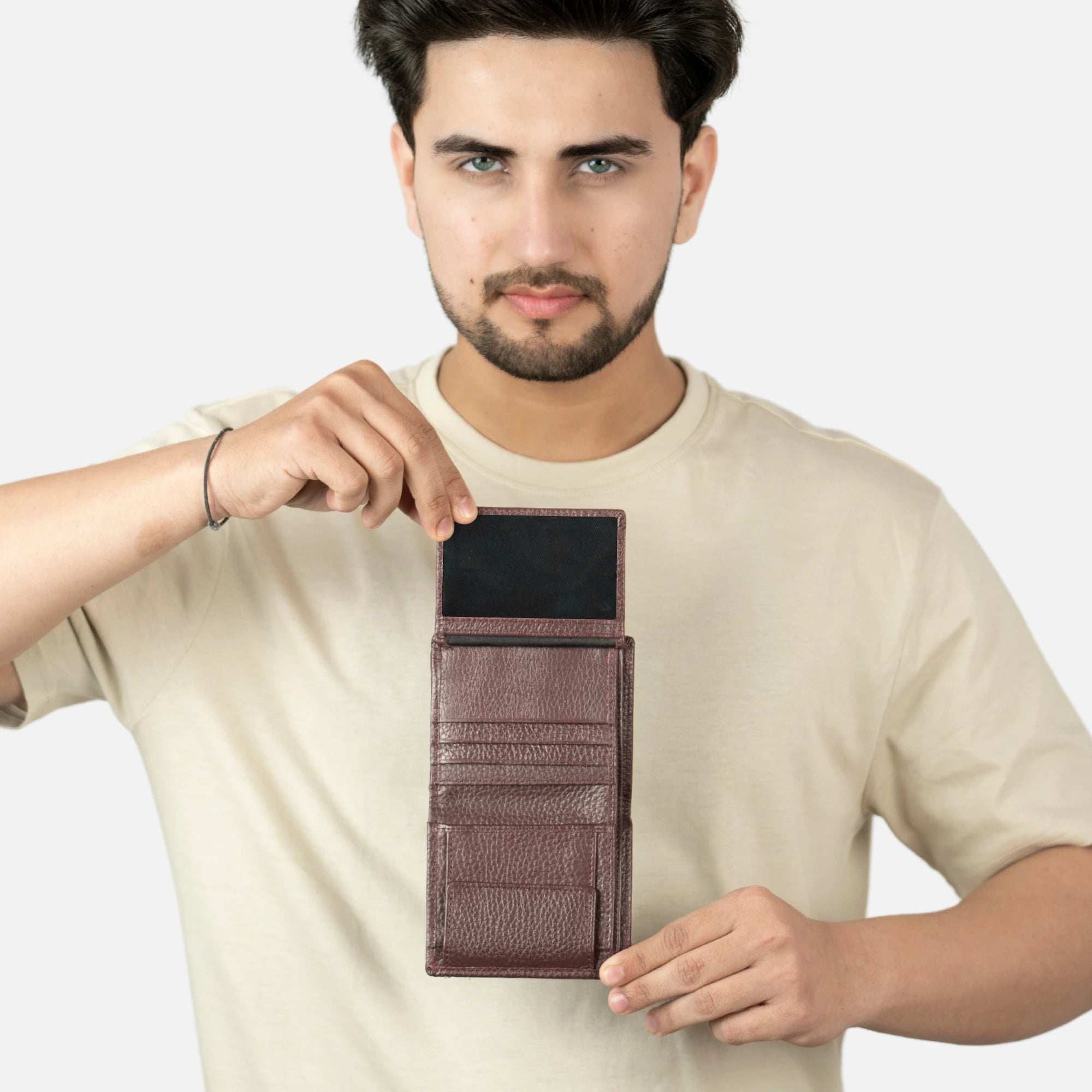 mens slim leather wallet