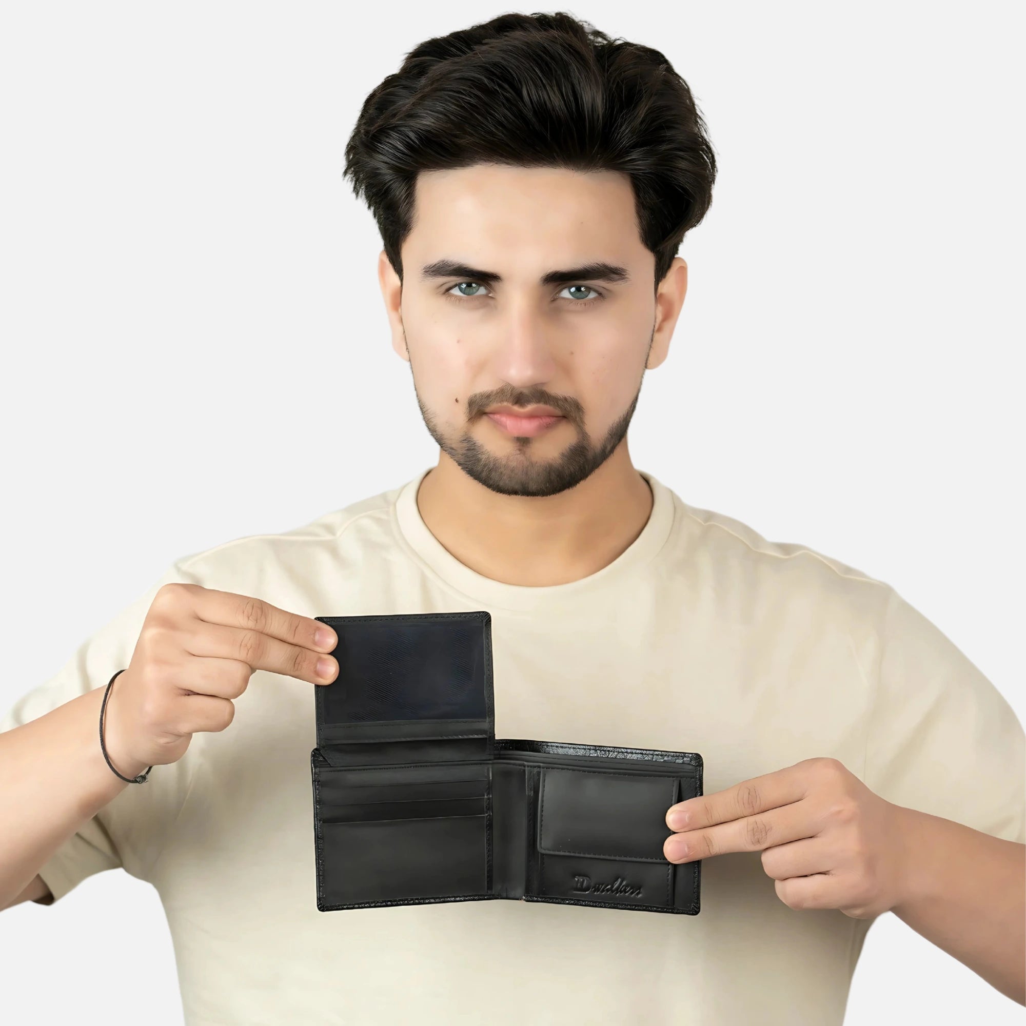 Full-grain leather wallet for men