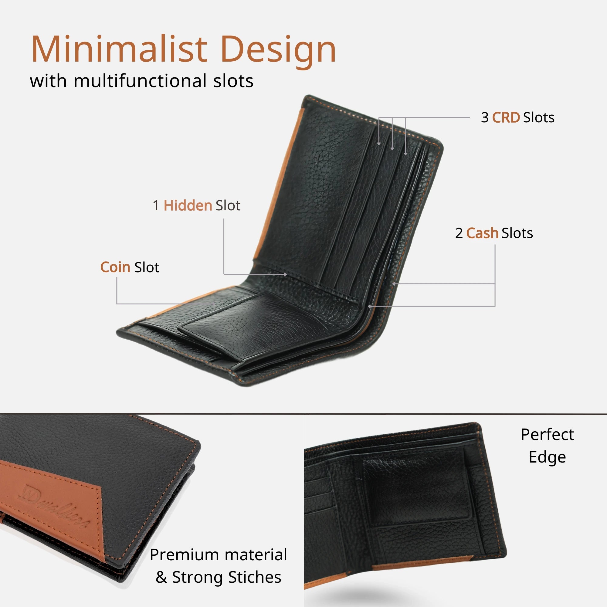Original Brown leather wallet for men