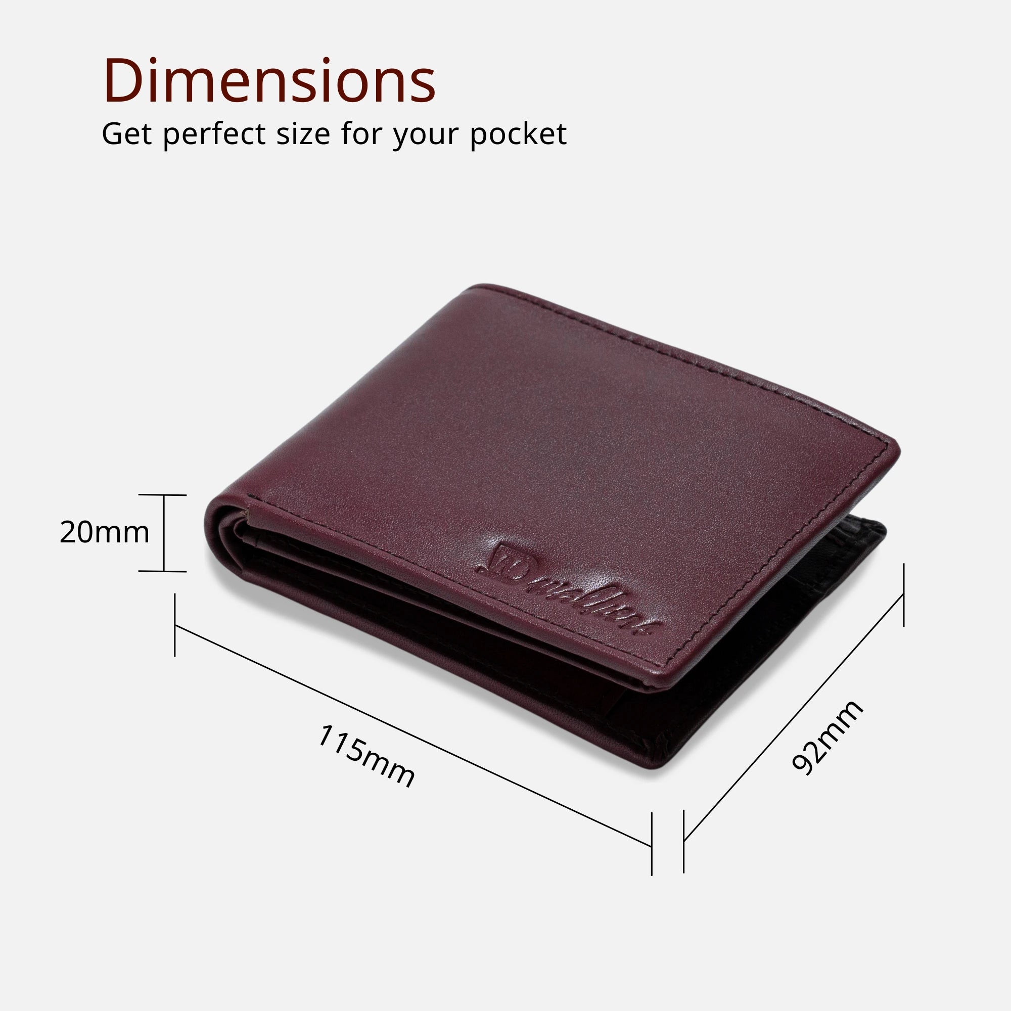 genuine Cherry leather wallet mens