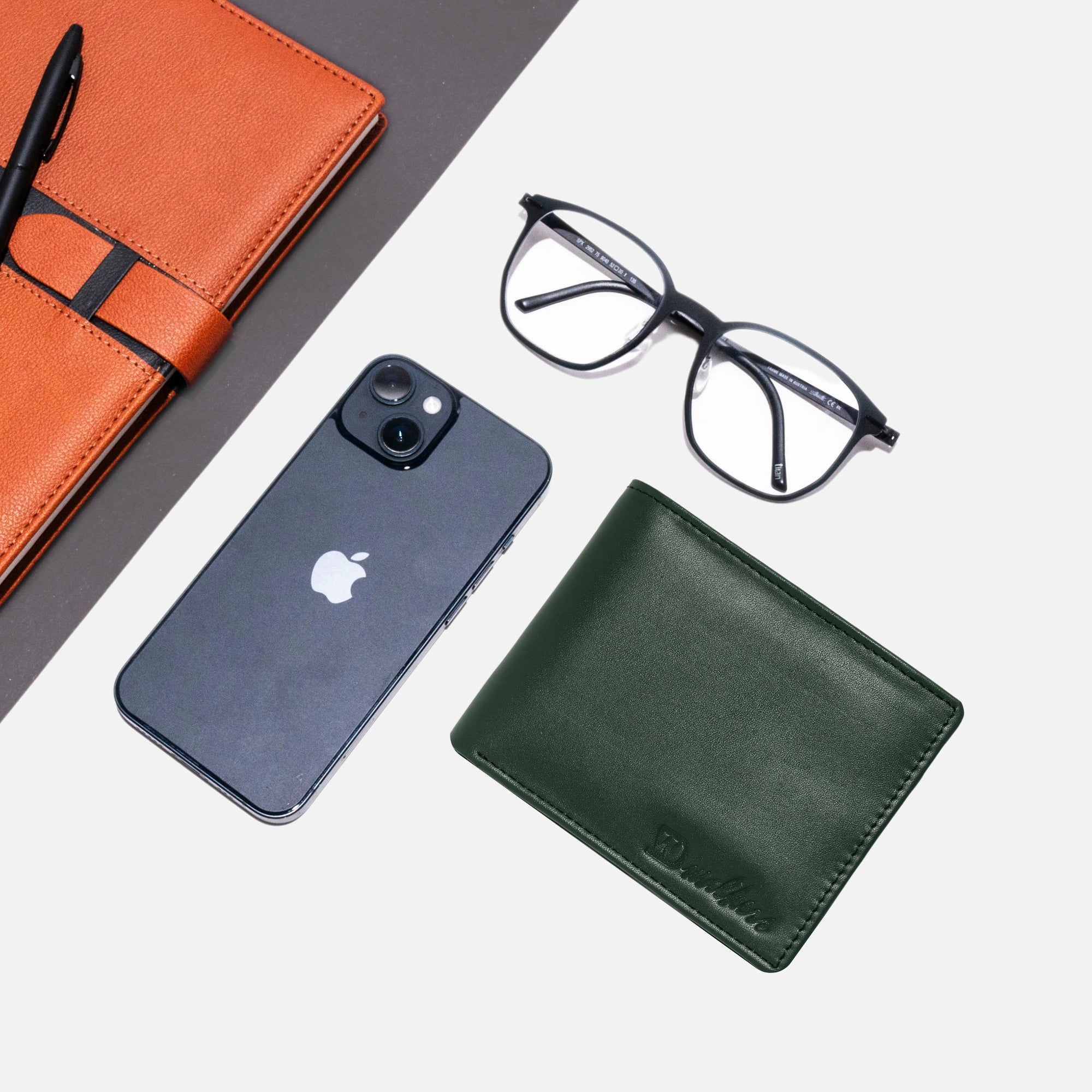 Natural Olive leather wallet for men