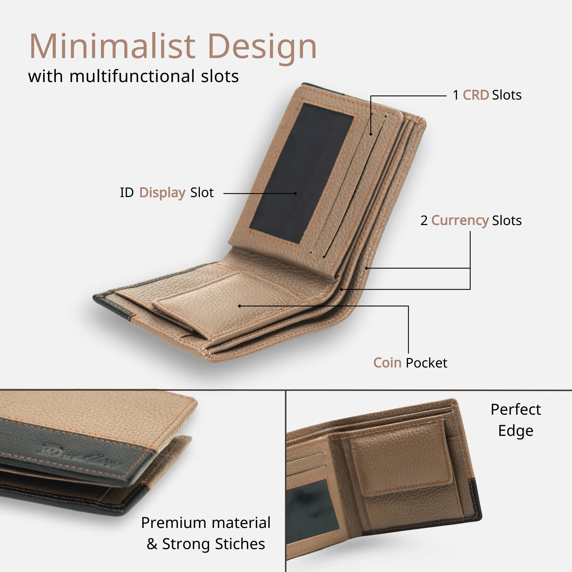 100% leather wallet for men