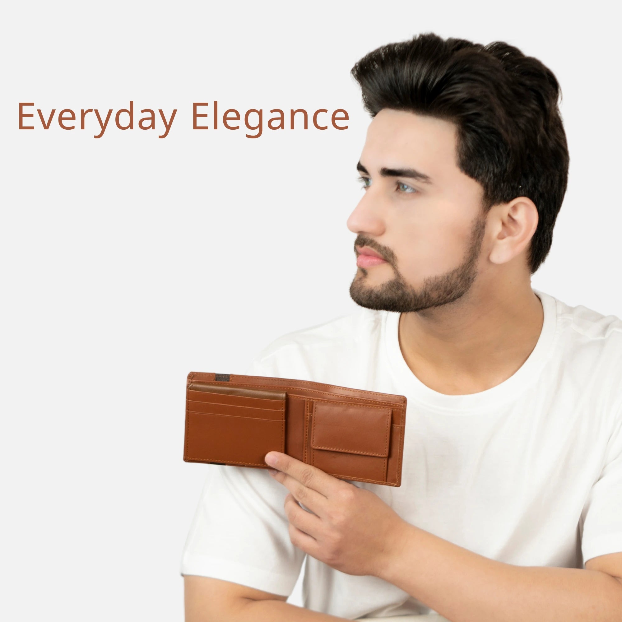 Refined men’s wallet made from genuine leather