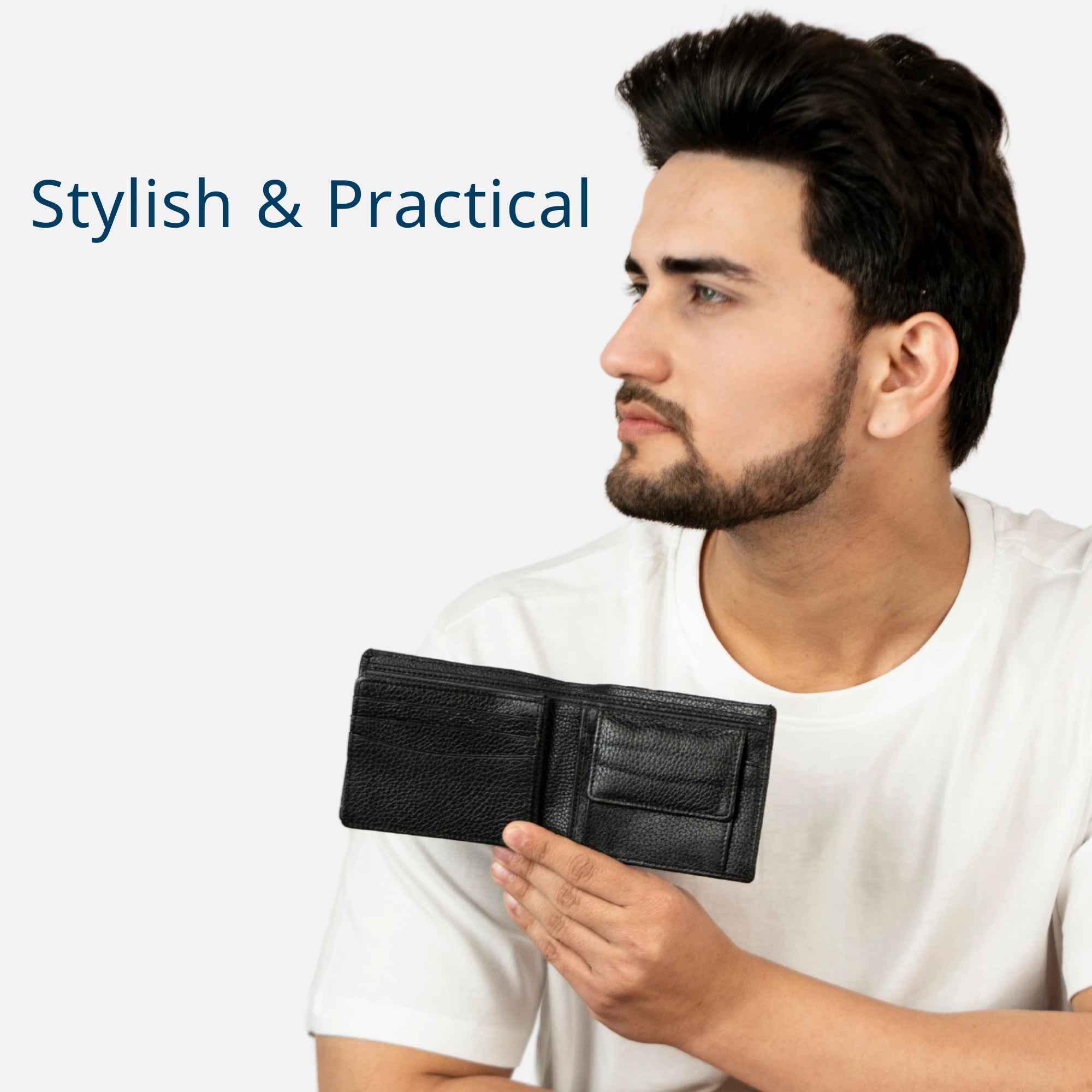 Full-grain leather wallet for men