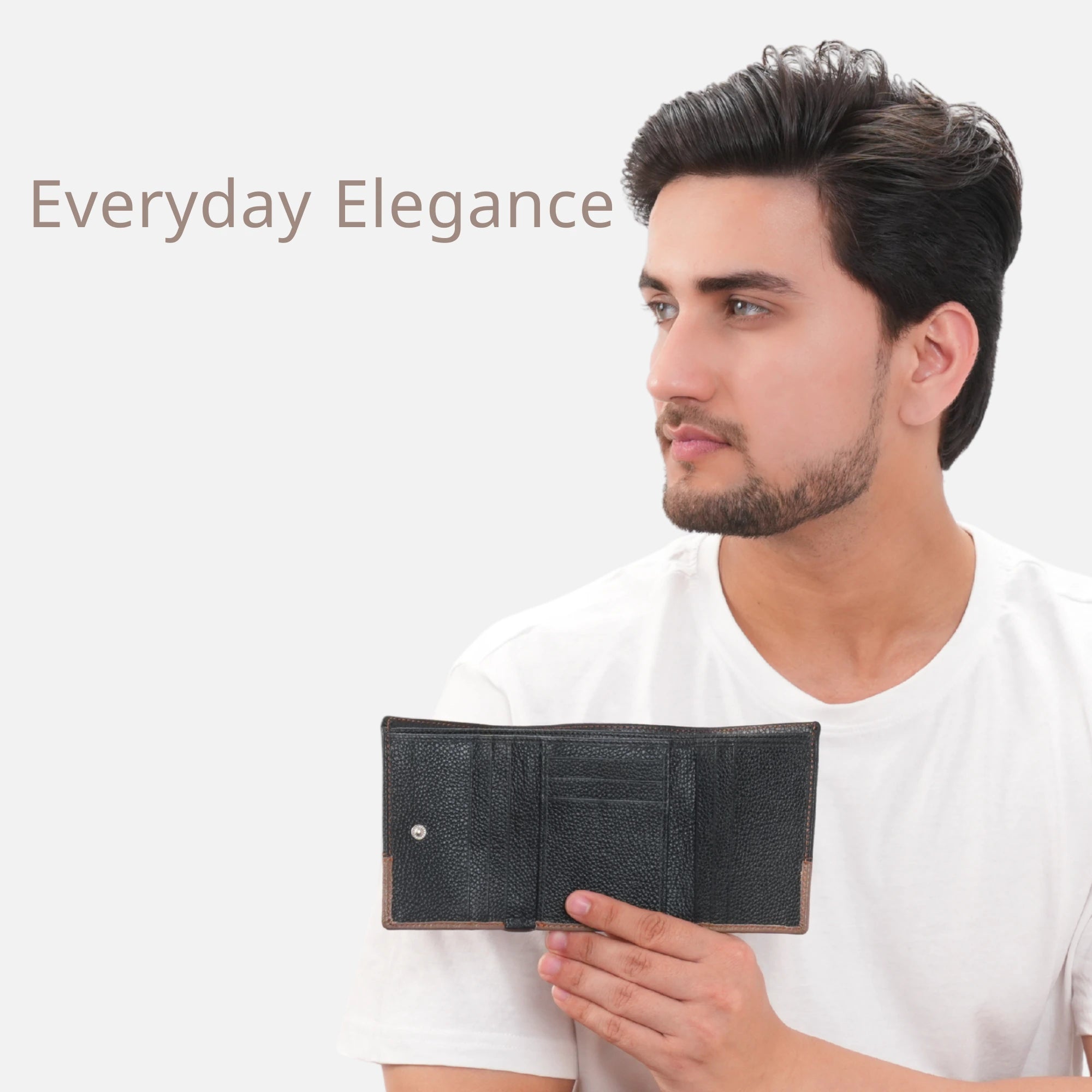 Full-grain leather wallet for men