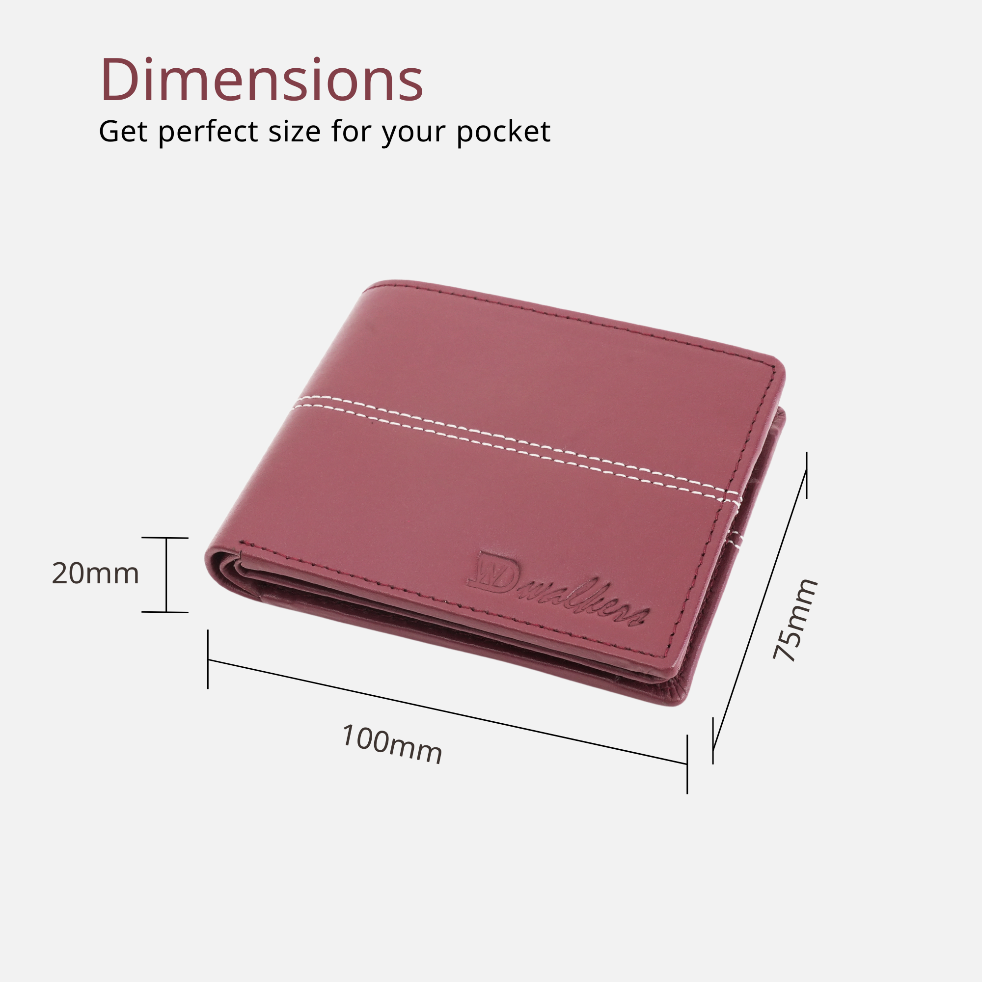 Deep Red Bifold Leather Wallet for Men with Card & Note Slots