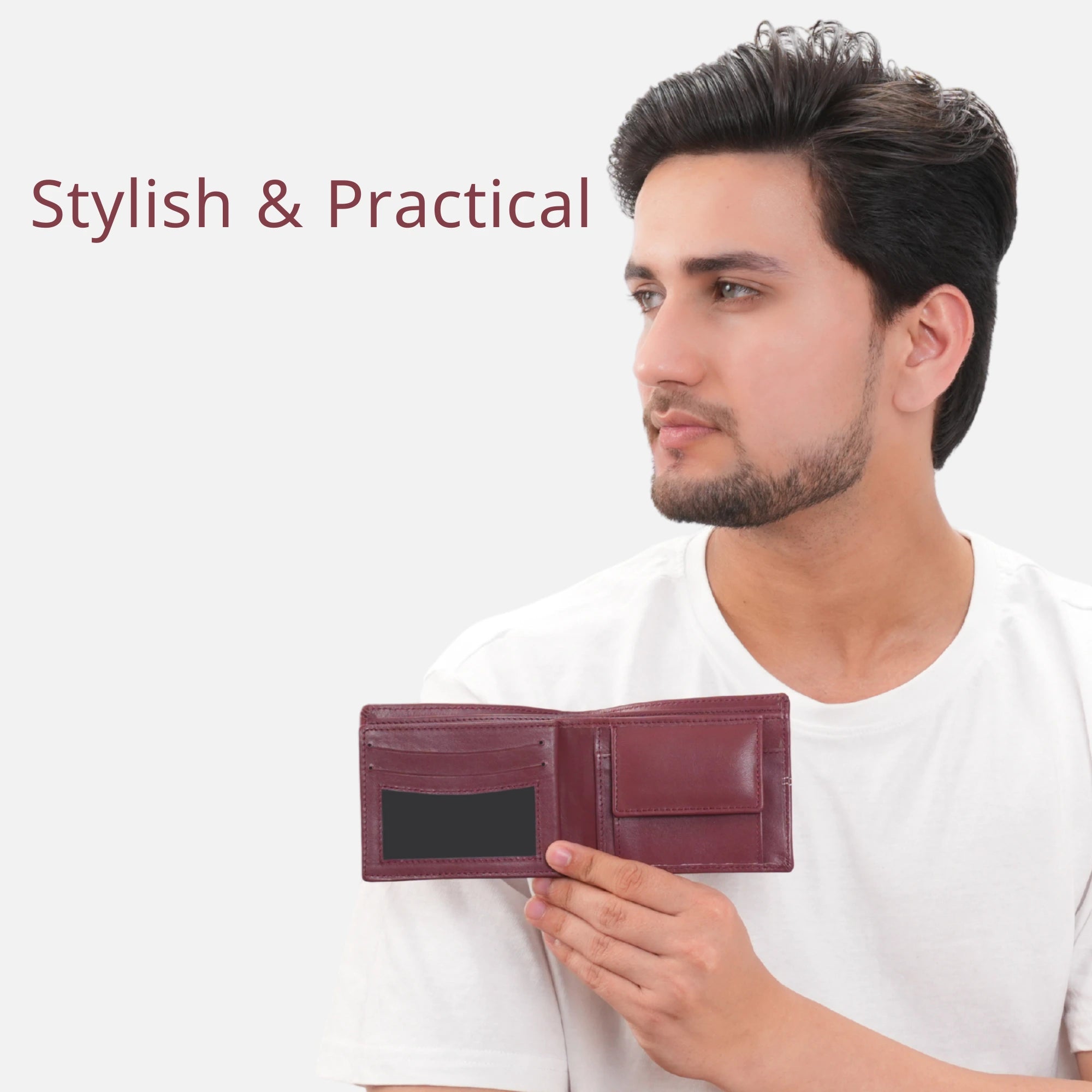 Full-grain leather wallet for men