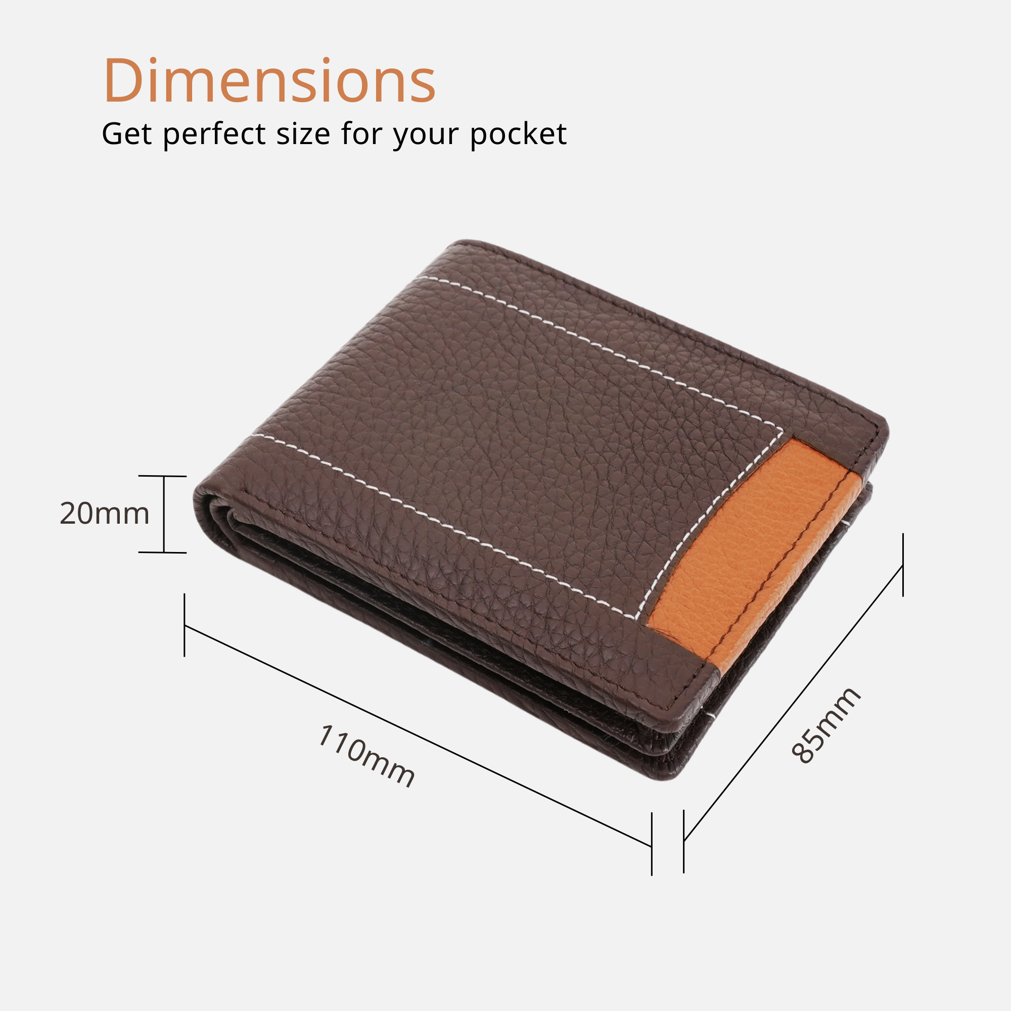 Textured Brown Leather Wallet for Men with Card & Coin Slots