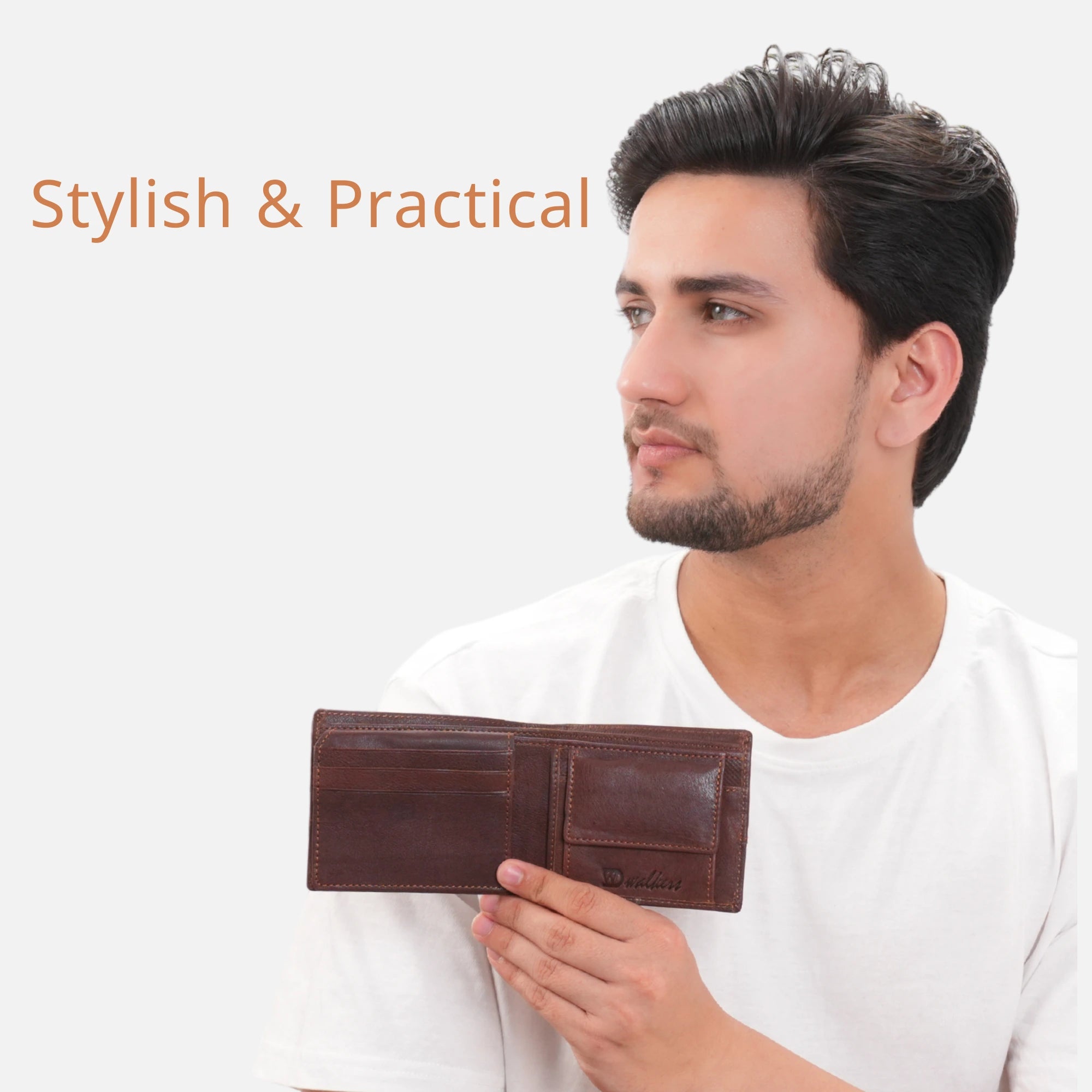 Full-grain leather wallet for men