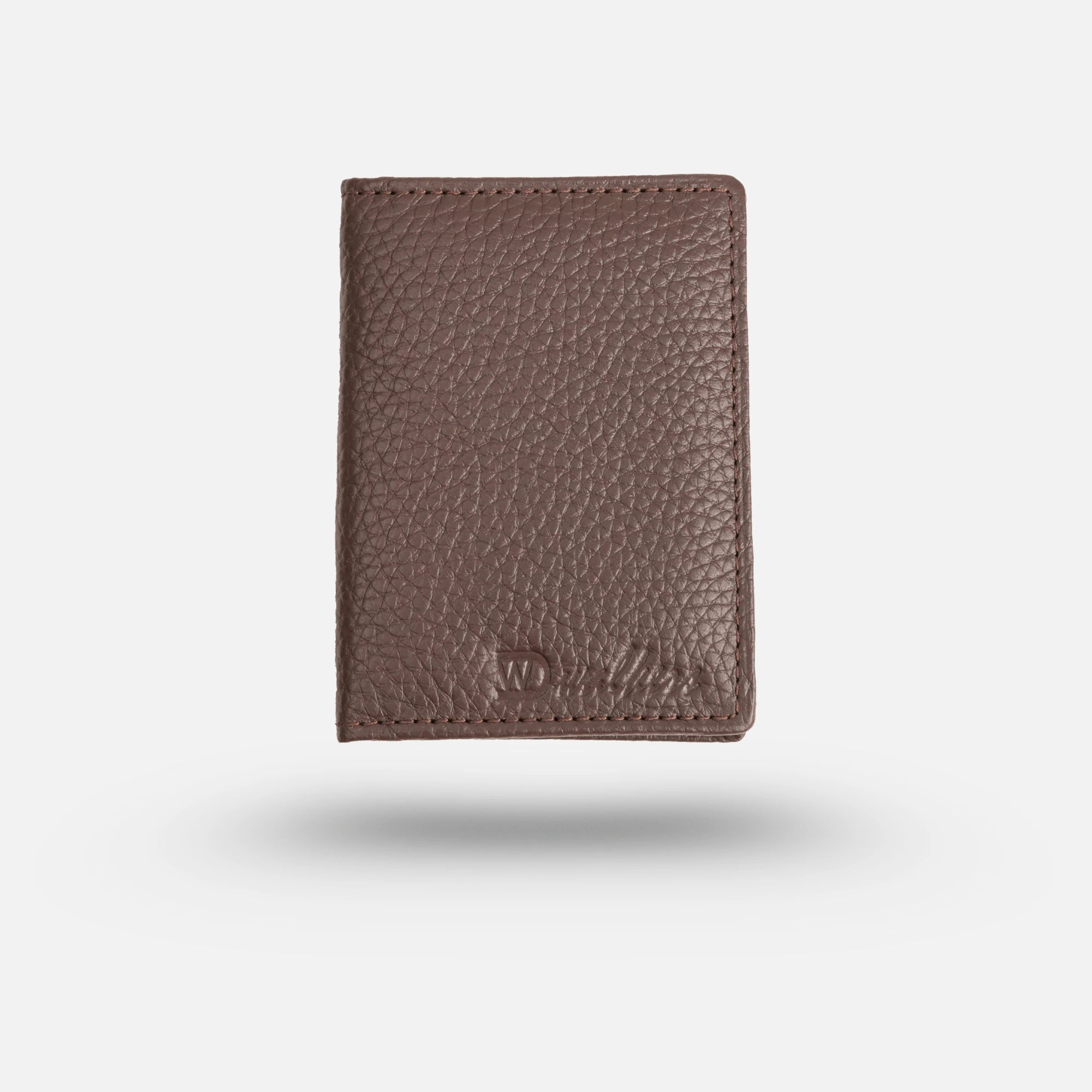 Classic Brown Full-grain Leather Card Holder for Men with Card & Coin Slots