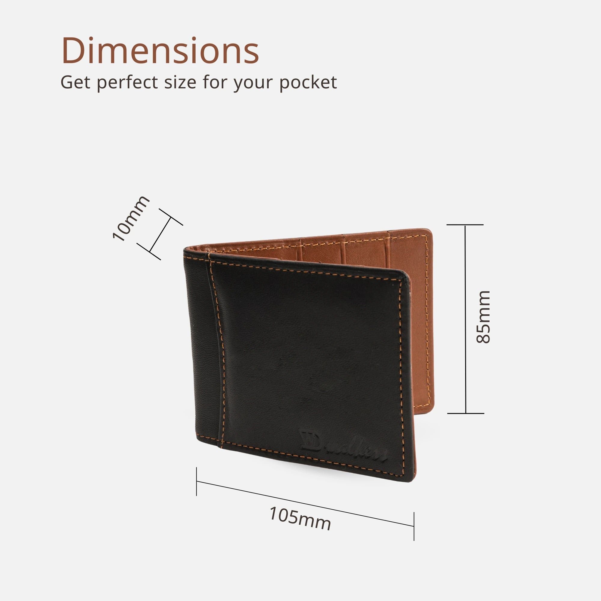 Trendy Black & Beige Leather Card Holder for Men with Card Slots