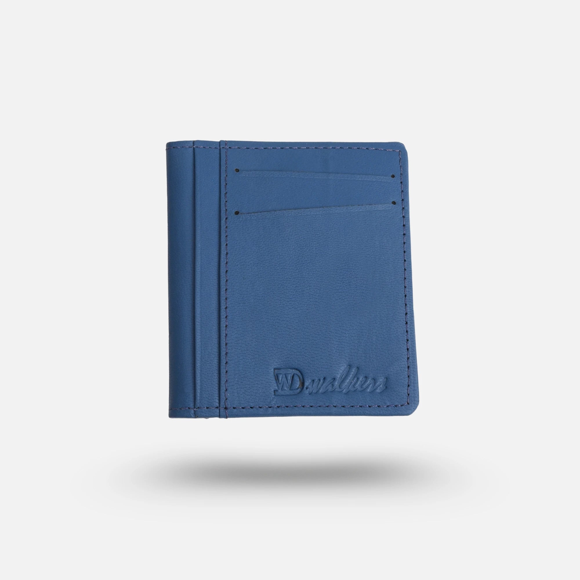 Stylish Blue Leather Card Holder for Men with Card & ID Slots