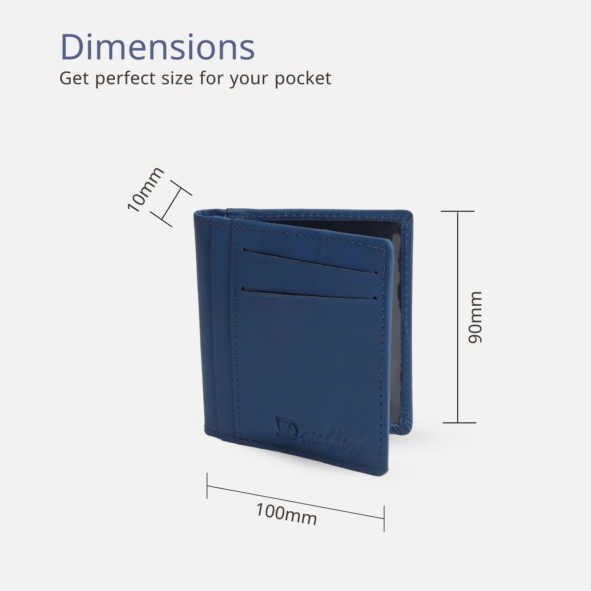 Stylish Blue Leather Card Holder for Men with Card & ID Slots